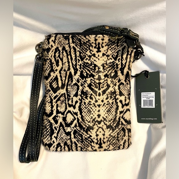 Myra Bag Handbags - *NWT* Myra Bag Faux Snakeskin Print & Black Cowhide Leather - Small Crossbody